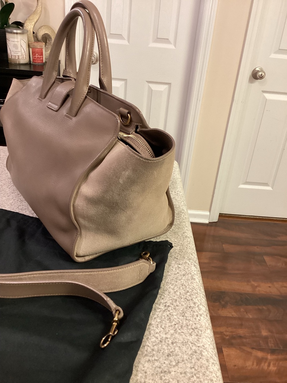 Saint Laurent YSL Taupe Satchel - Picture 5 of 15